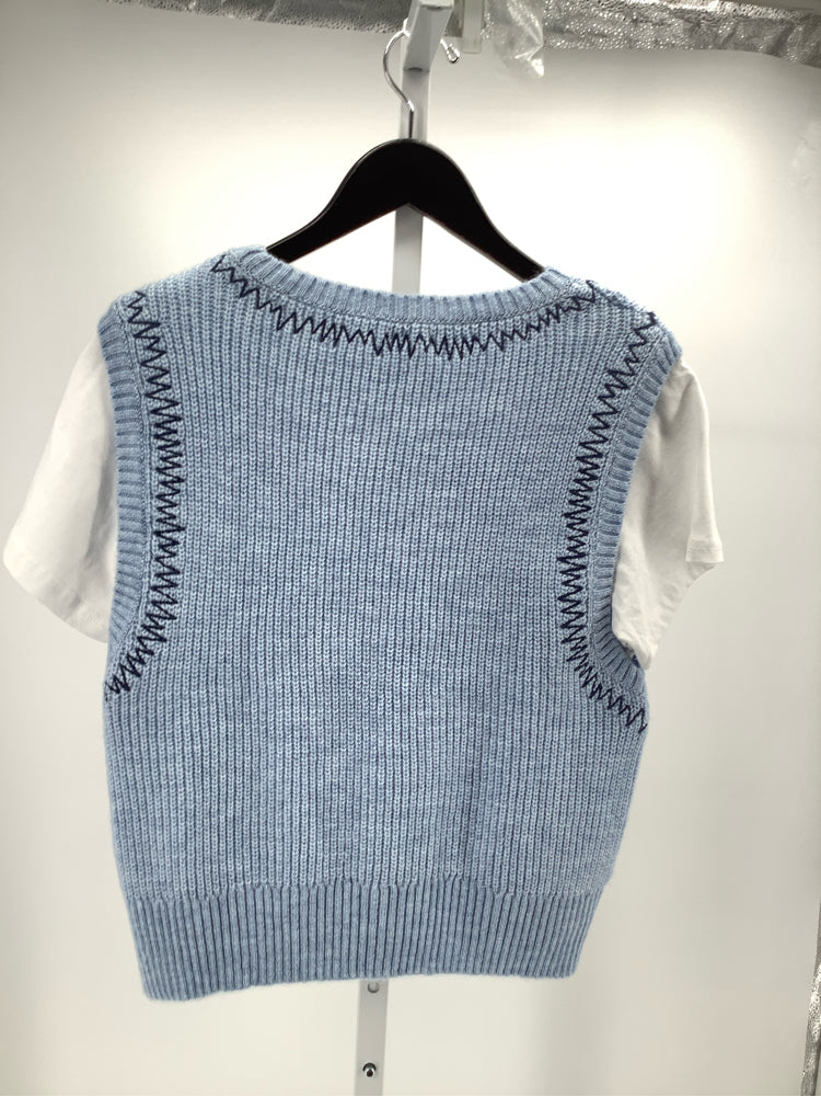 Pilcro Size M Blue & White Twofer Shirt