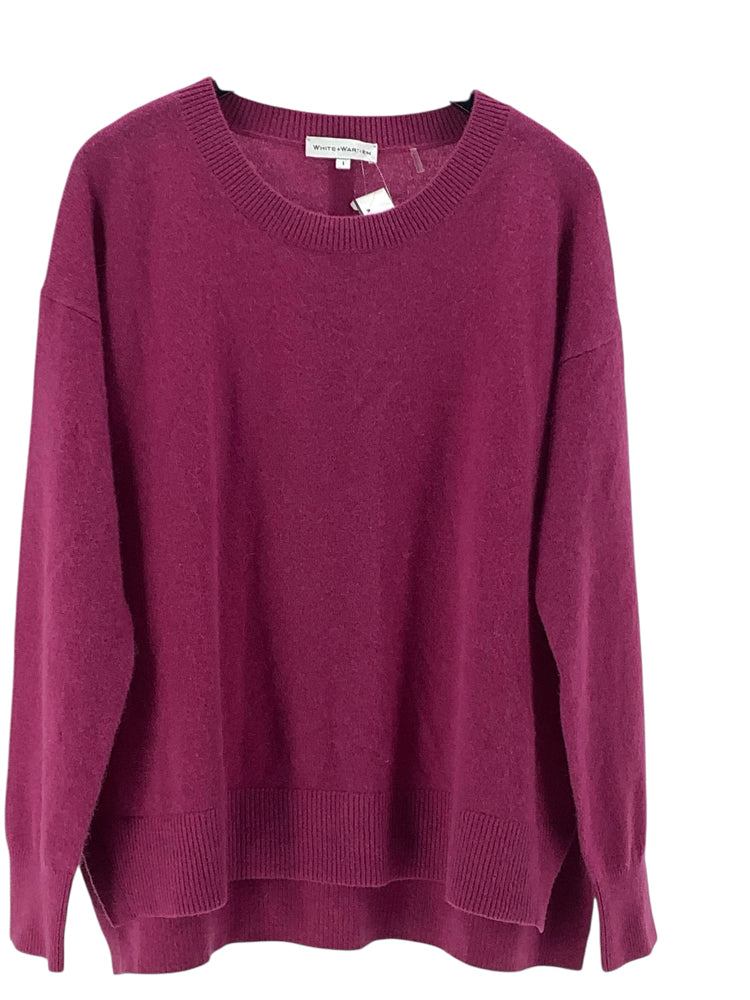 White + Warren Size L Pink Sweater