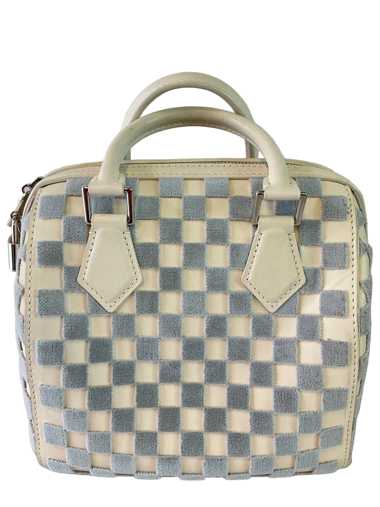 Louis Vuitton Blue & Cream SPEEDY CUBE PM Handbags
