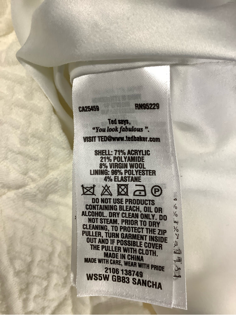 Ted Baker Size 4 Cream Sancha Dress
