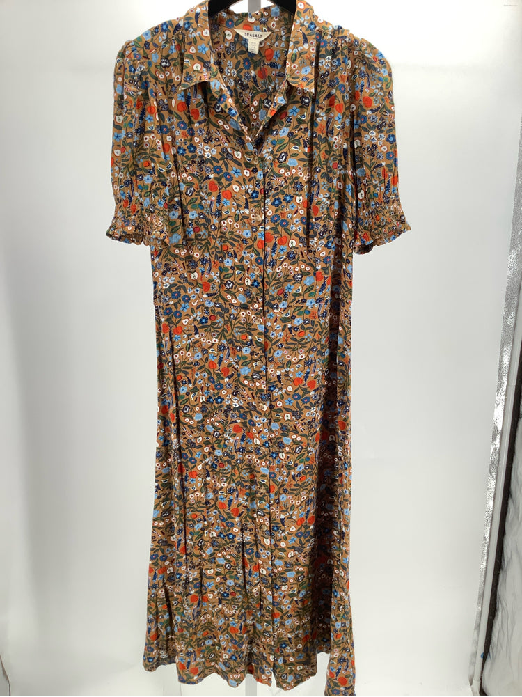 Seasalt Cornwall Size 8 Brown Multi Bridget Dress