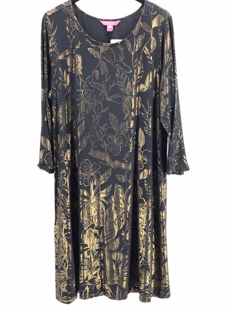 Lilly Pulitzer Size XXL Black & Gold Dress
