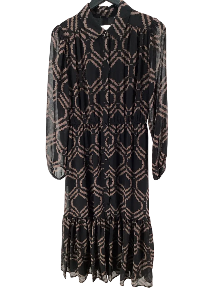 Evereve Size S Black & Brown Dress