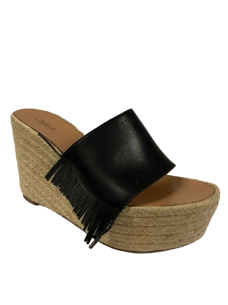 Chloe Shoe Size 8 Black Estel Wedges