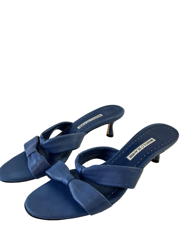 Manolo Blahnik Shoe Size 8.5 Blue Heels