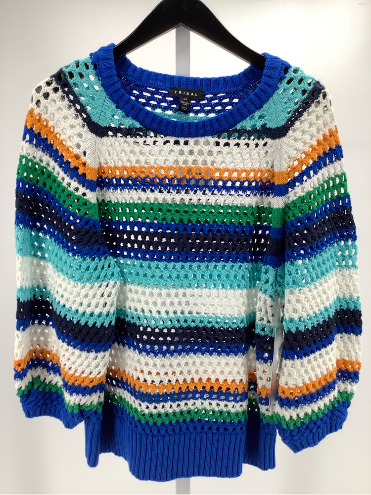 Tribal Size L Blue Multi Riviera Sweater