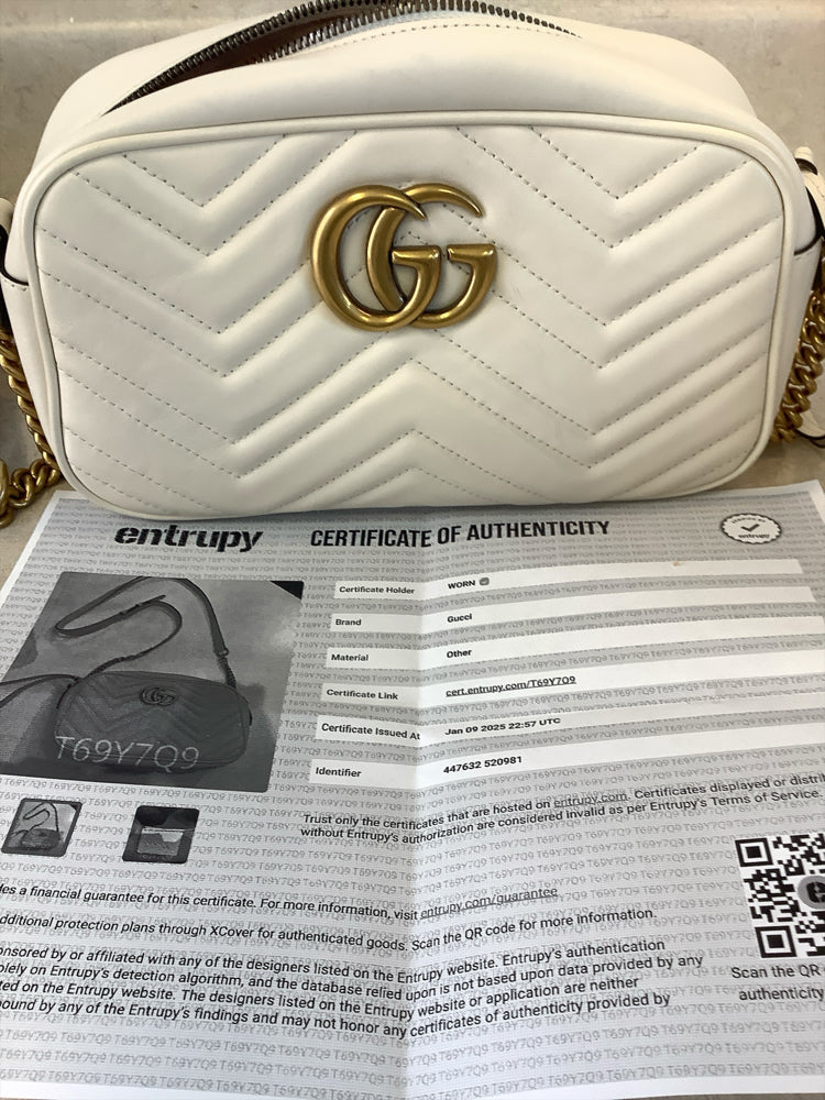 Gucci White Marmont Handbags