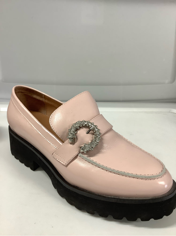 All Black Shoe Size 9.5 Pink Lady Bling Loafers