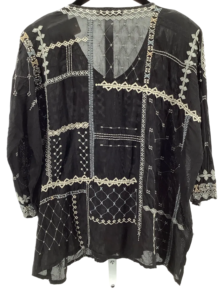 Johnny Was Size S Black multi Shirt