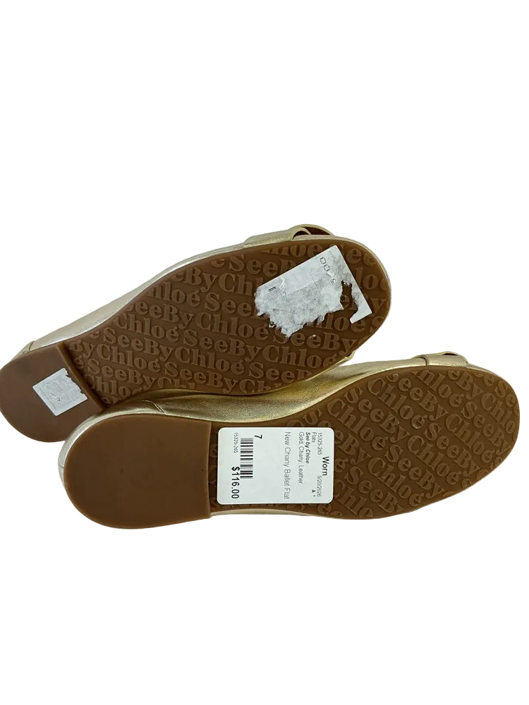 See by Chloe Shoe Size 7 Gold Chany Flats