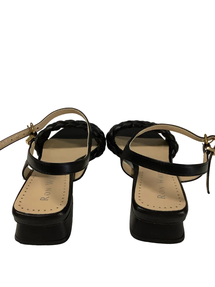 Ron White Shoe Size 6.5/7 Black Barbra Sandals