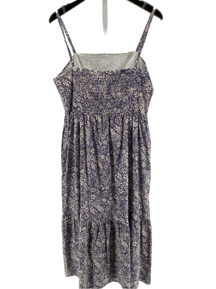 Evereve Size L Blue & White Dress