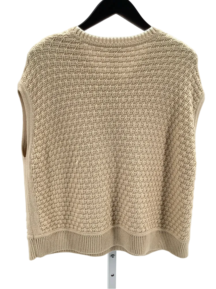 Oyun Size OS Tan & White Field Vest Sweater