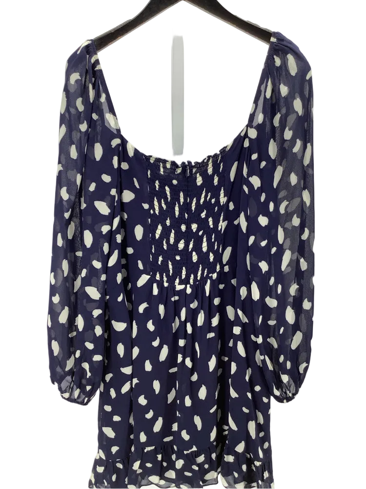 Reformation Size 16 Navy & white Cammi Dress