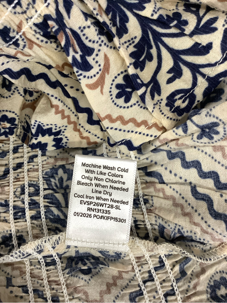 Evereve Size L Tan Multi Mina Shirt