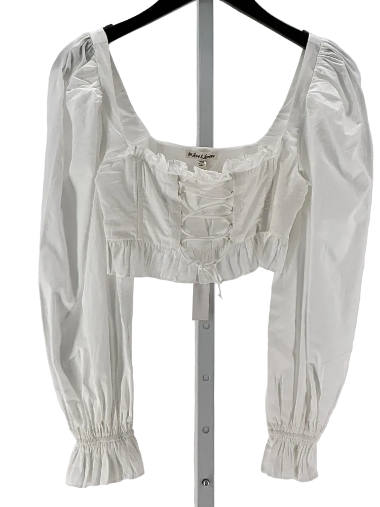 For Love & Lemons Size XXS White Shirt