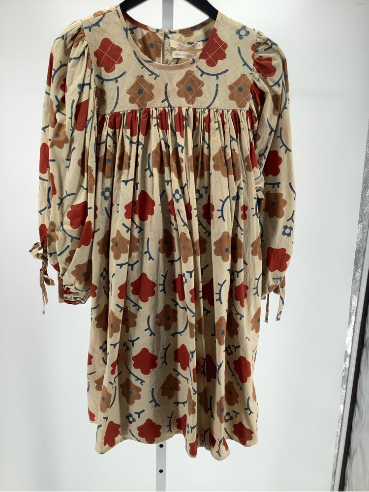 Christy Dawn Size M Tan Multi Regan Dress