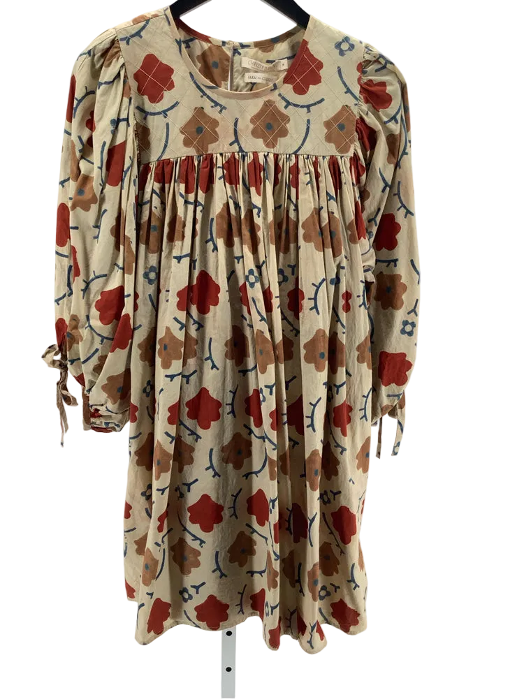 Christy Dawn Size M Tan Multi Regan Dress