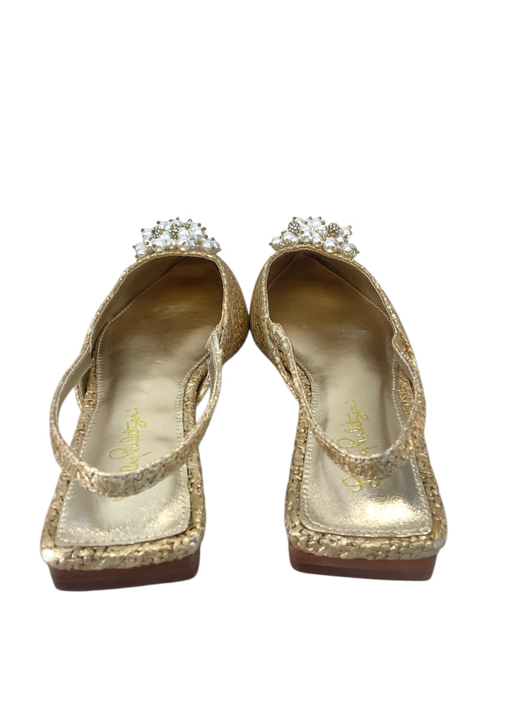 Lilly Pulitzer Shoe Size 6 Gold Brit Slingbacks