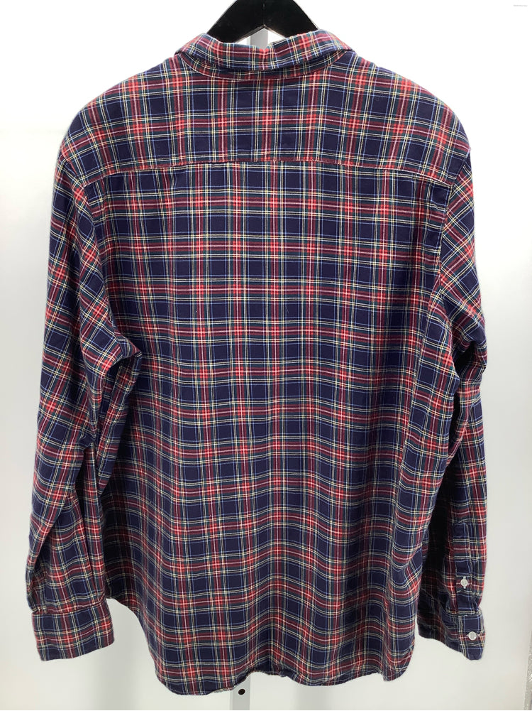 Frank & Eileen Size XL Navy multi Eileen Shirt