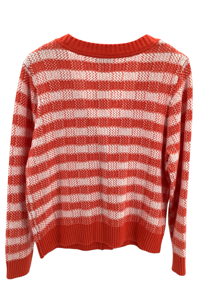 j society Size XL Orange & White Cardigan