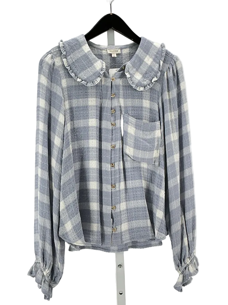 Pilcro Size M Blue & White Shirt