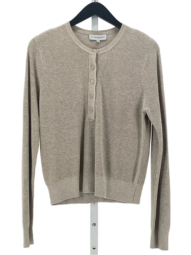 White + Warren Size M Tan Shirt