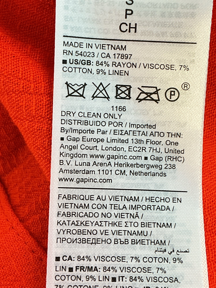 Banana Republic Size S Orange Shirt