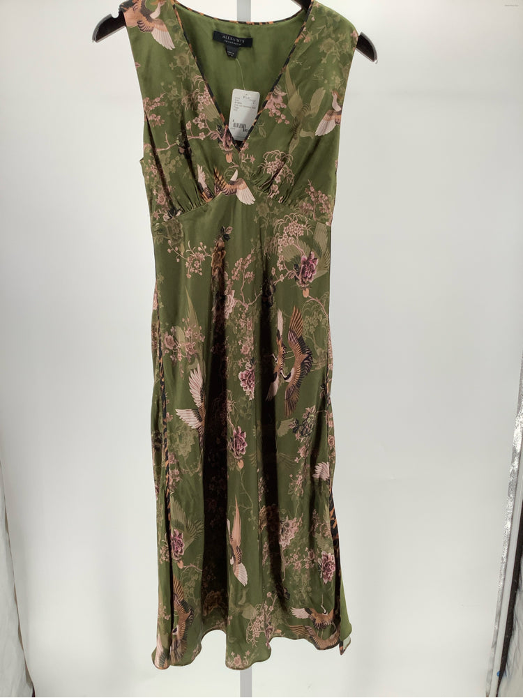 All Saints Size 4 Olive multi Karla Peggy Dress