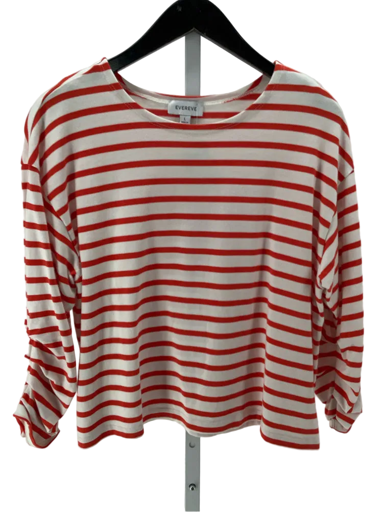 Evereve Size L Red & White Shirt