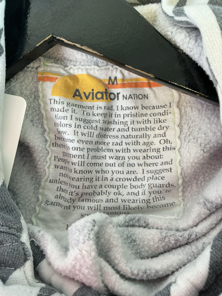 Aviator Nation Size M Gray & White Hoodie