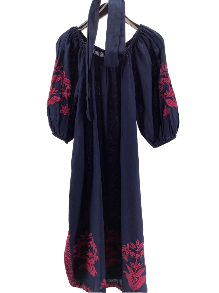 Tommy Bahama Size M Navy & Pink Dress
