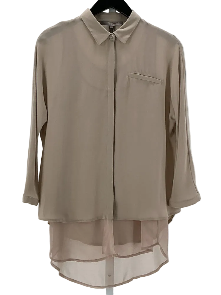 Halston Heritage Size XS Tan Shirt