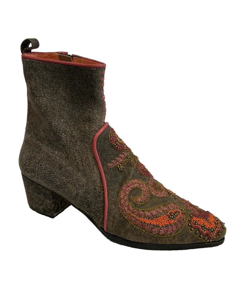 Meher Kakalia Shoe Size 6 Brown Multi Phyllis Booties