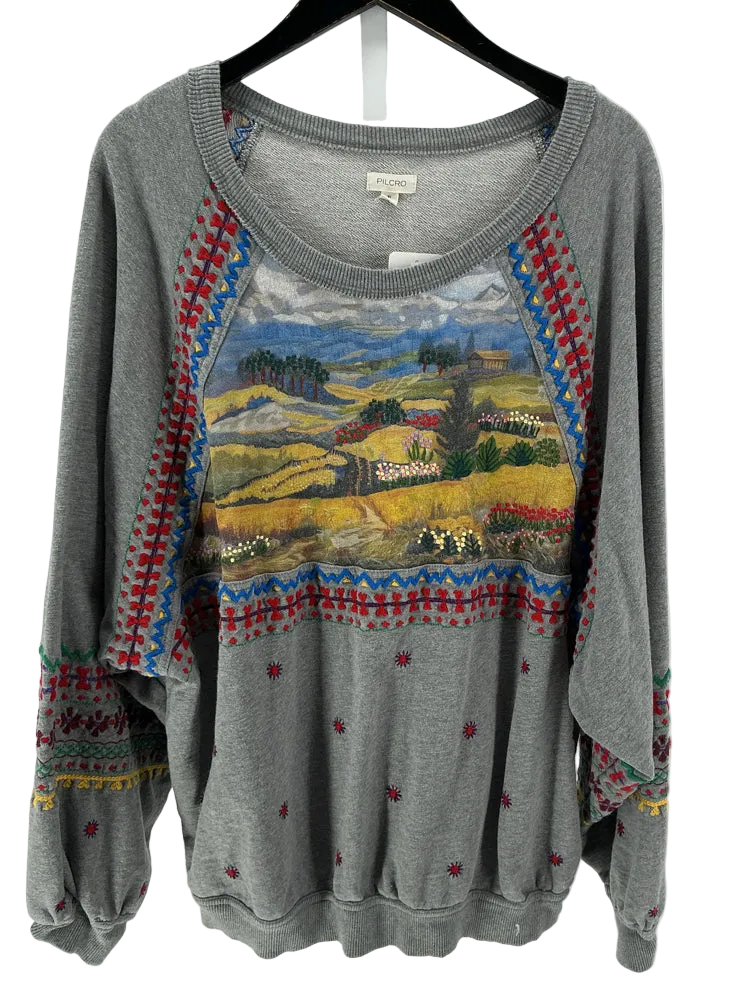 Pilcro Size XL Gray multi Sweatshirt