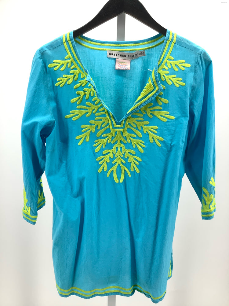 Gretchen Scott Size S Blue & Green Shirt