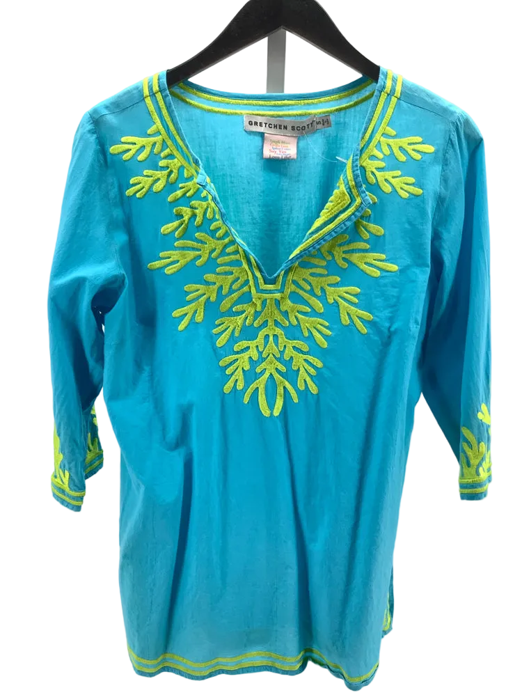 Gretchen Scott Size S Blue & Green Shirt