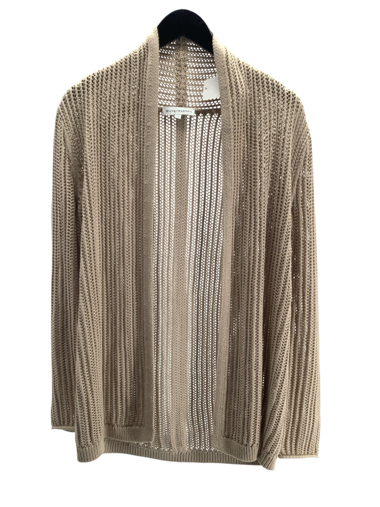 White + Warren Size S Tan Cardigan