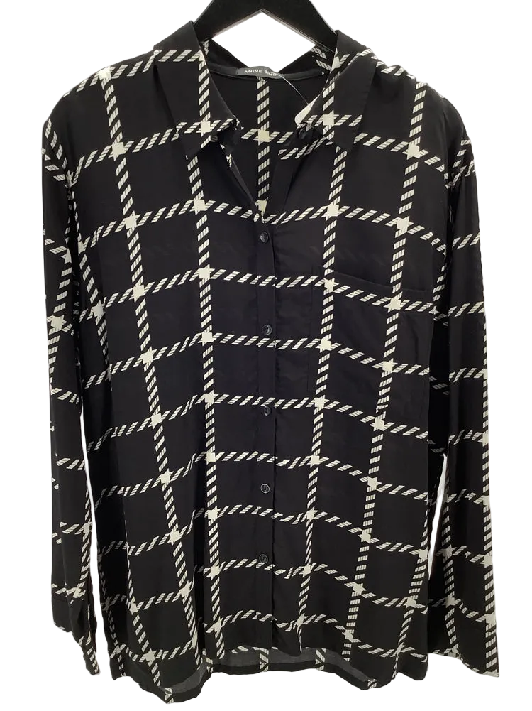 Anine Bing Size M Black & White Aspen Shirt