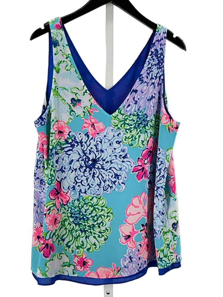 Lilly Pulitzer Size L Blue Multi Tank Top