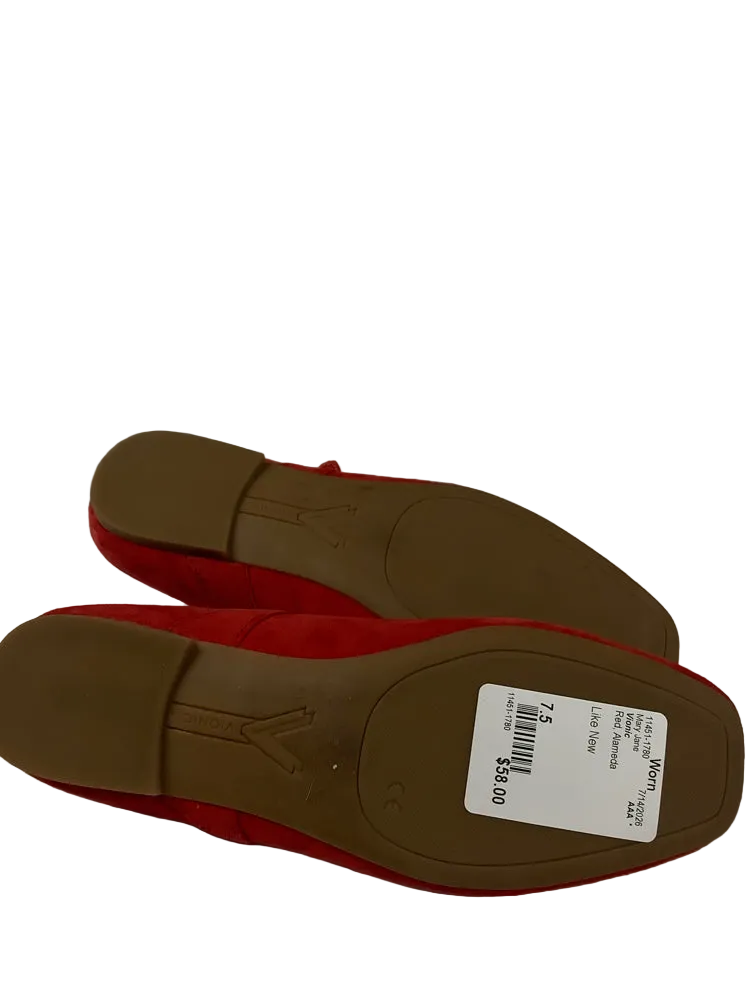 Vionic Shoe Size 7.5 Red Alameda Mary Jane