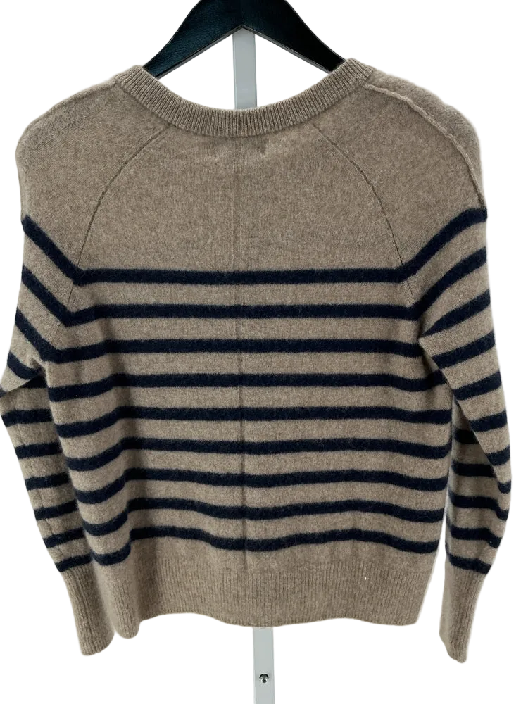 Evereve Size XS Tan & Navy Sweater