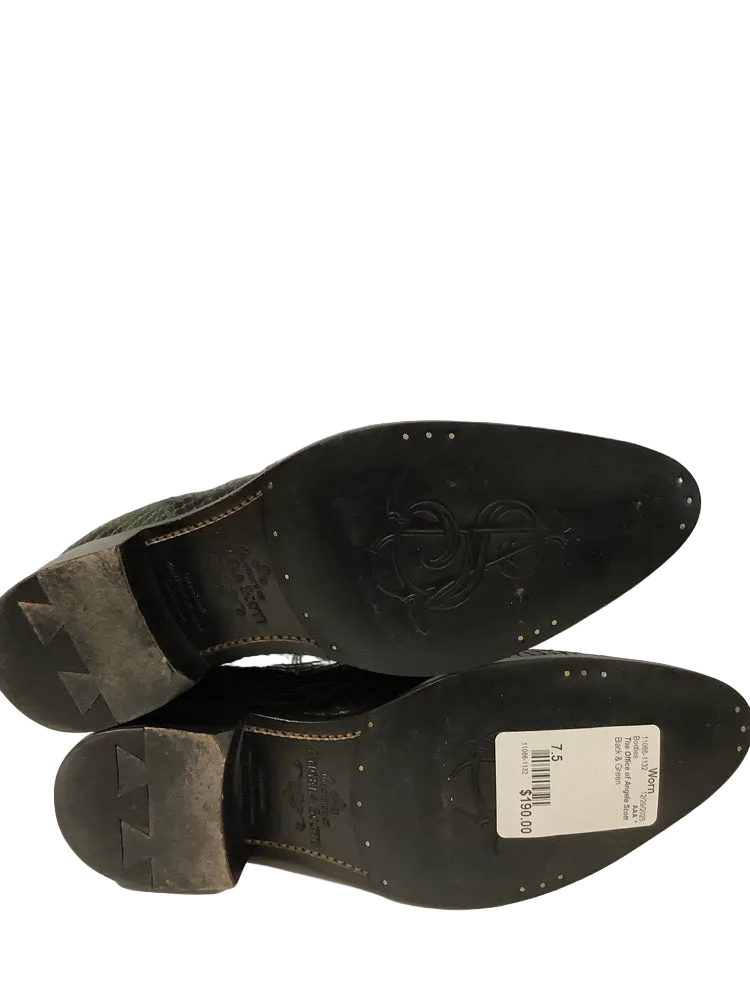 The Office of Angela Scott Shoe Size 7.5 Black & Green Booties