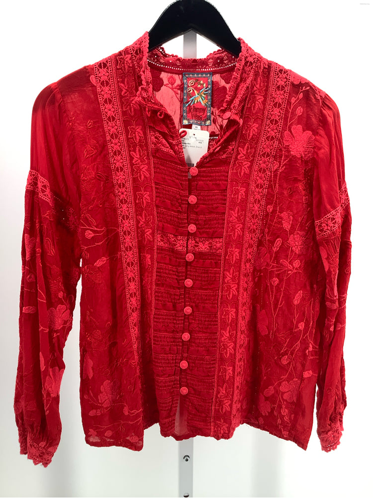 Johnny Was Size XS Red Branch Arwen Shirt