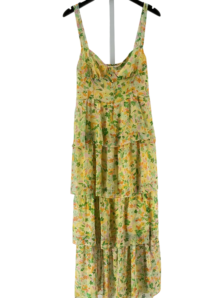 ASTR Size XL Yellow Multi Dress