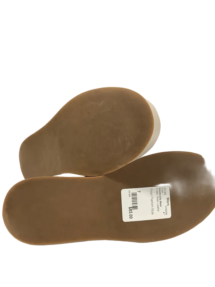 Intentionally Blank Shoe Size 7 Cream Risen Mules