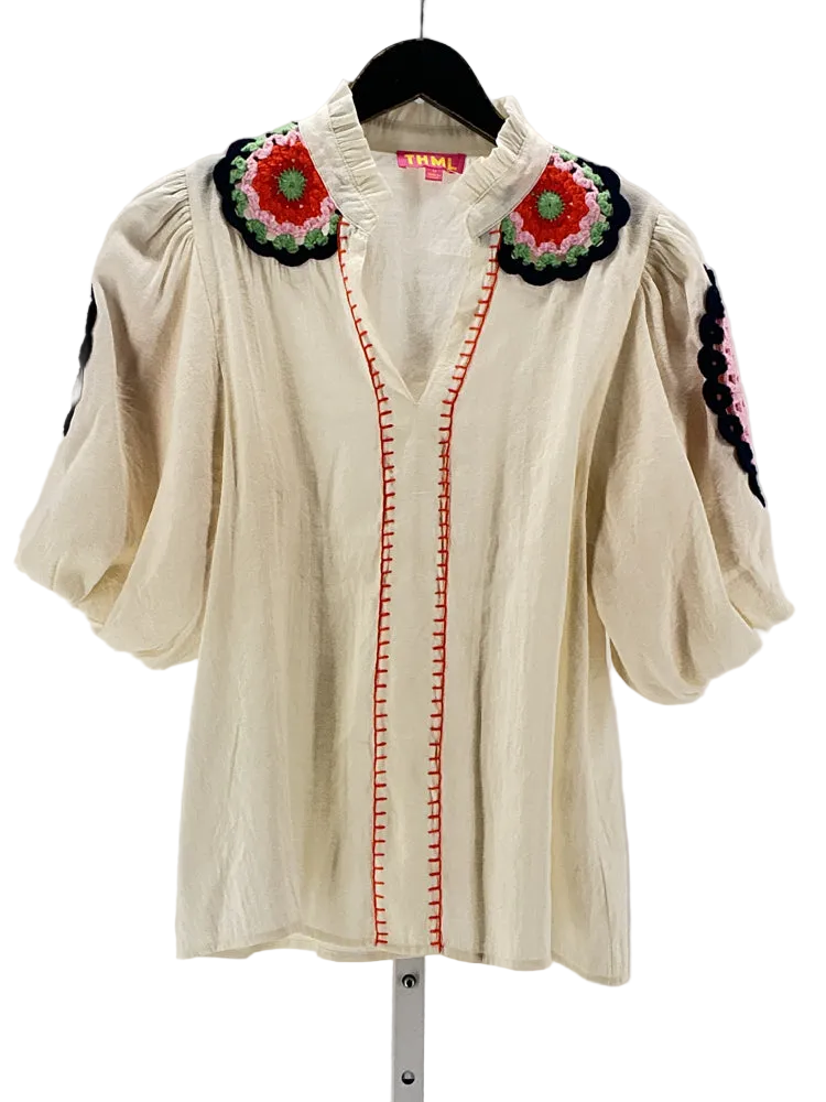 THML Size M Cream multi Shirt