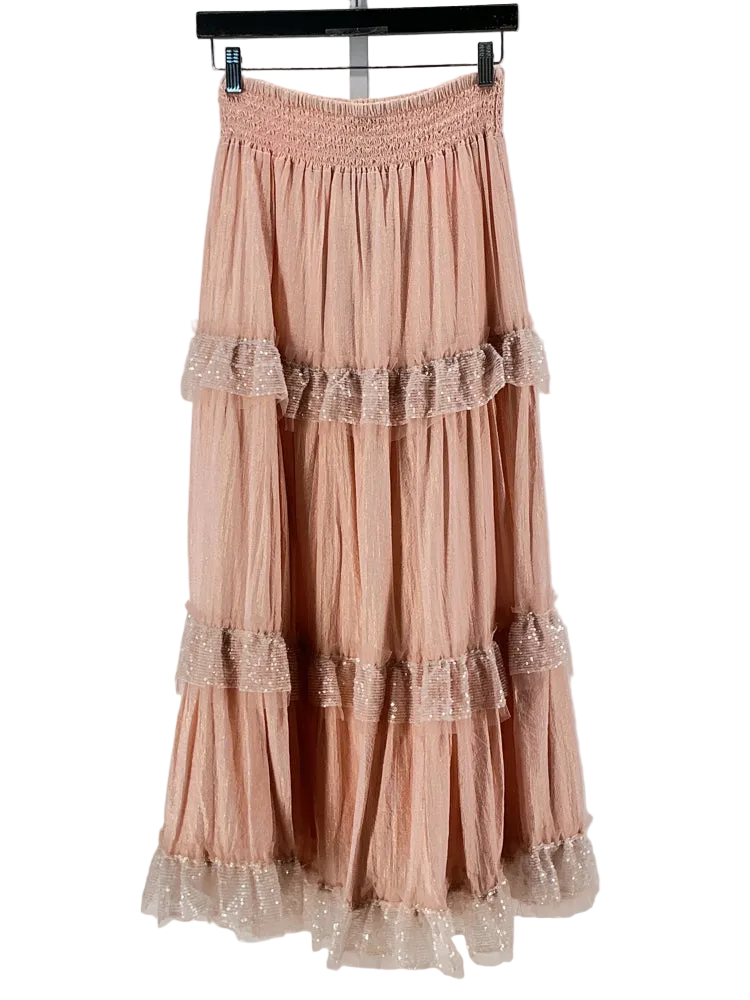 Love Shack Fancy Size XS Pink Mirella Skirt