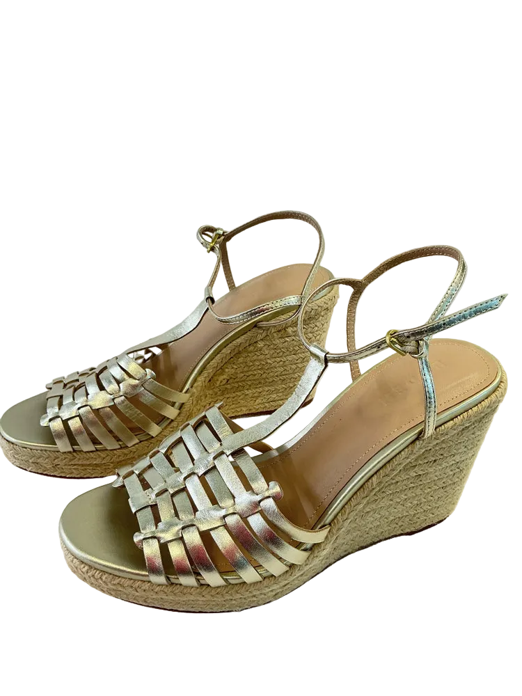 Boden Shoe Size 8/8.5 Gold Wedges