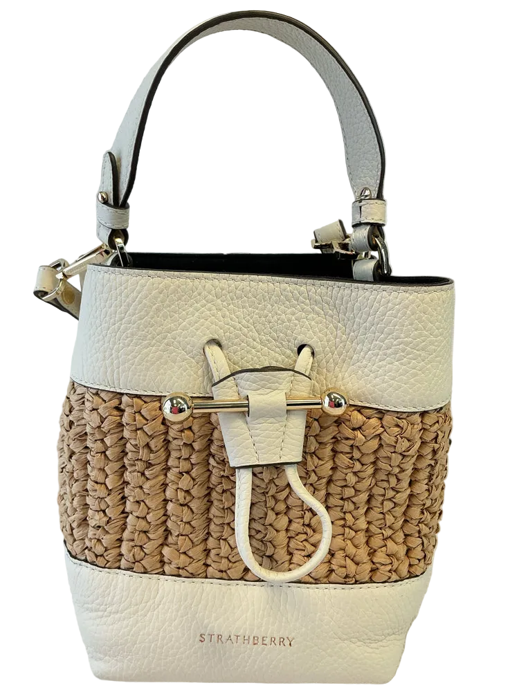 Strathberry White & Tan Osette Handbags